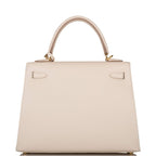 Hermes Kelly Sellier 25cm Craie Epsom Gold Hardware