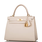 Hermes Kelly Sellier 25cm Craie Epsom Gold Hardware