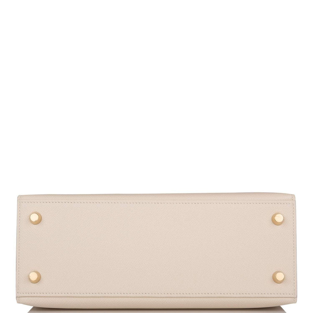 Hermes Kelly Sellier 25cm Craie Epsom Gold Hardware