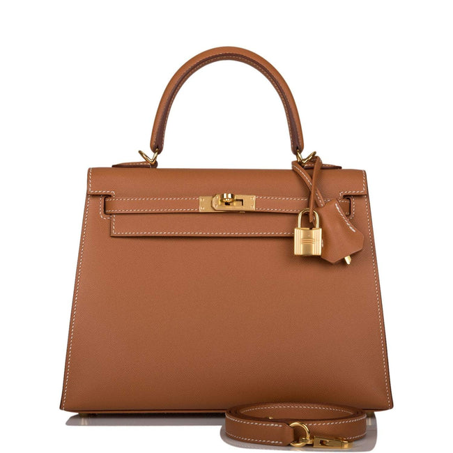 Hermes Kelly Sellier 25 Gold Epsom Gold Hardware Hover Image