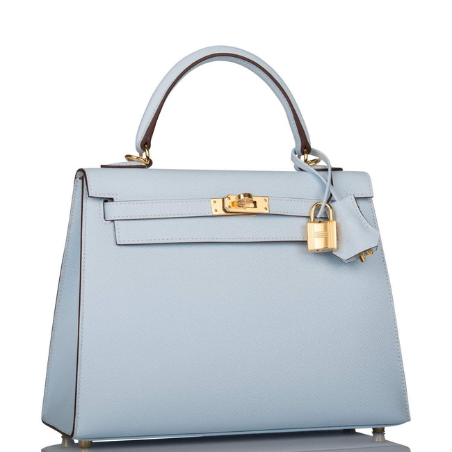 Hermes Kelly Sellier 25 Bleu Brume Epsom Gold Hardware Main Image