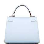 Hermes Kelly Sellier 25 Bleu Brume Epsom Gold Hardware