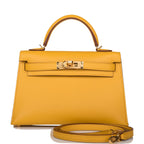 Hermes Kelly Sellier 20 Jaune Ambre Epsom Gold Hardware