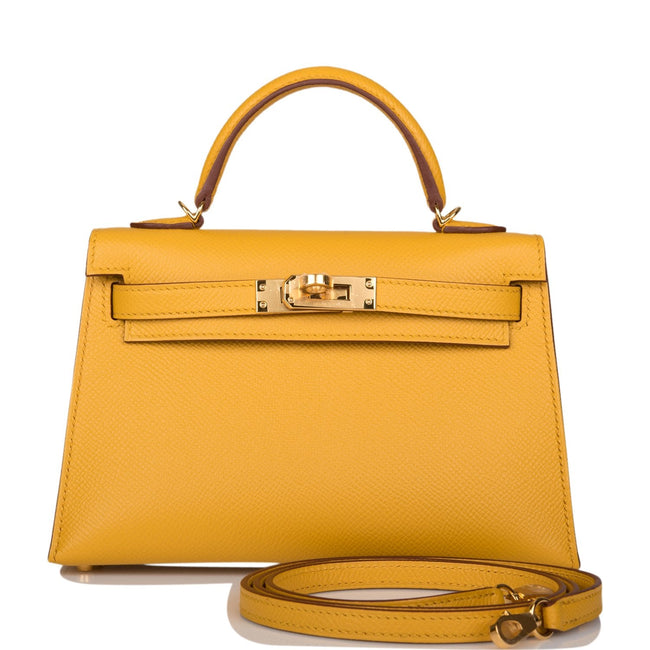 Hermes Kelly Sellier 20 Jaune Ambre Epsom Gold Hardware Hover Image