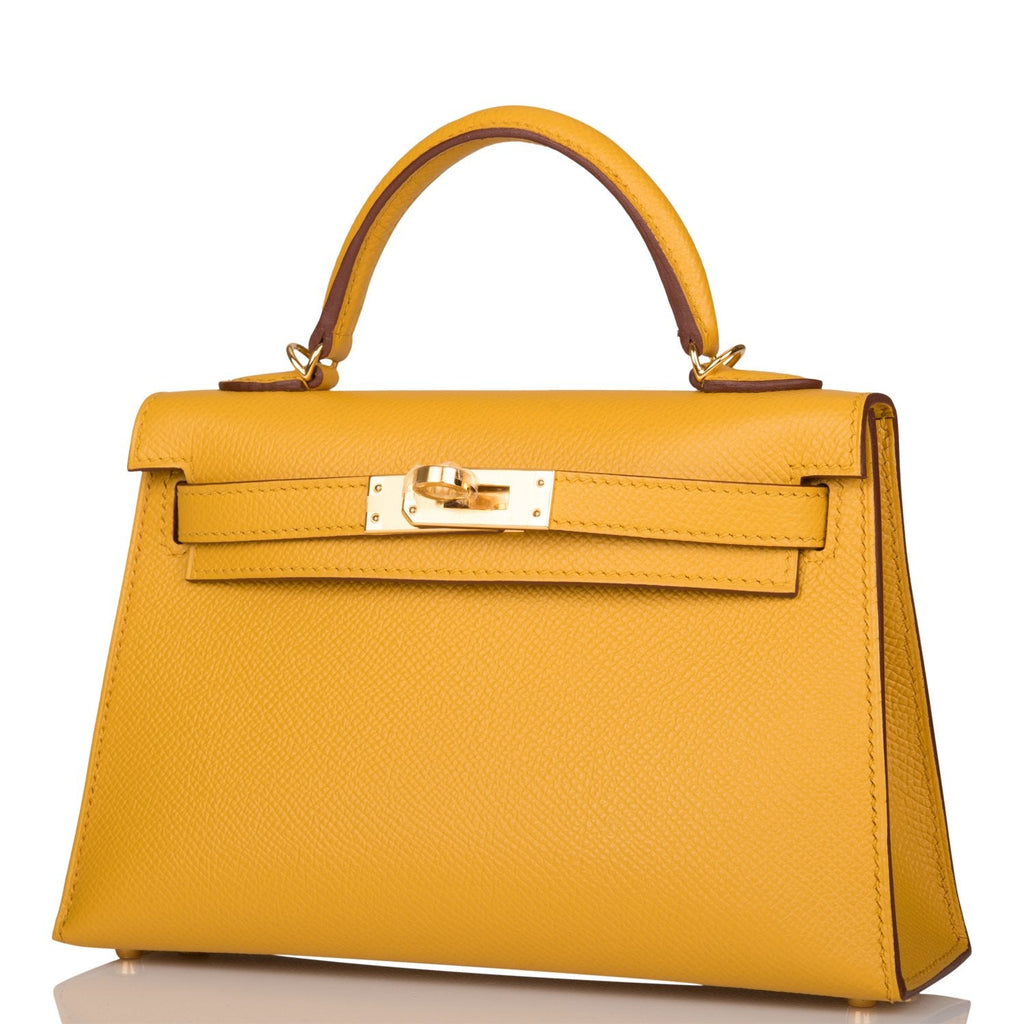 Hermes Kelly Sellier 20 Jaune Ambre Epsom Gold Hardware