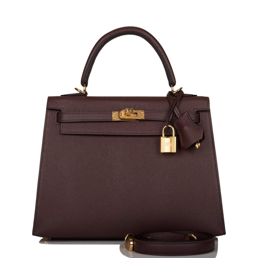 Hermes Kelly Sellier 25 Rouge Sellier Epsom Gold Hardware