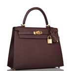 Hermes Kelly Sellier 25 Rouge Sellier Epsom Gold Hardware