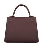 Hermes Kelly Sellier 25 Rouge Sellier Epsom Gold Hardware