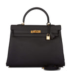 Hermes Black Togo Retourne Kelly 35cm Gold Hardware