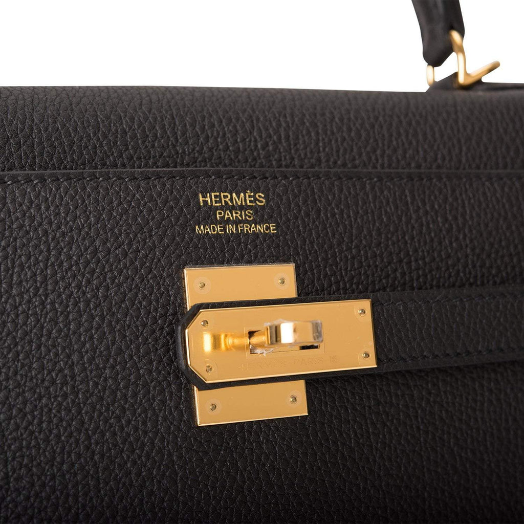 Hermes Black Togo Retourne Kelly 35cm Gold Hardware