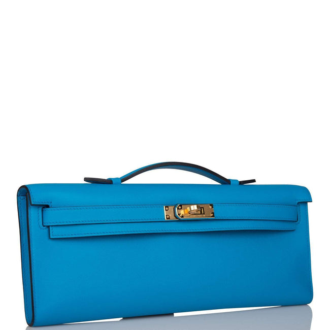 Hermes Kelly Cut Bleu Frida Swift Gold Hardware Main Image