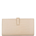 Hermes Beton Matte Alligator Bearn Wallet Palladium Hardware