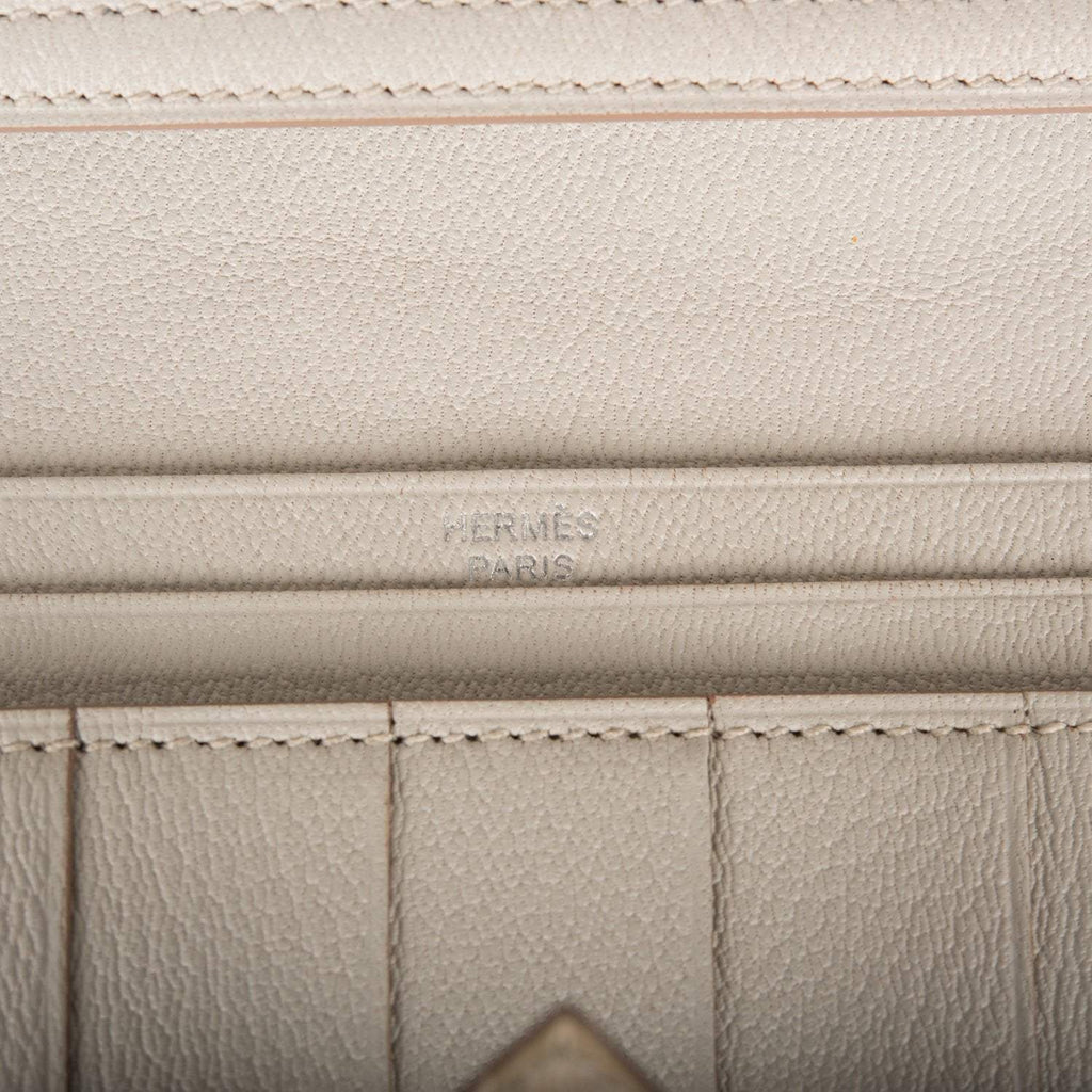 Hermes Beton Matte Alligator Bearn Wallet Palladium Hardware