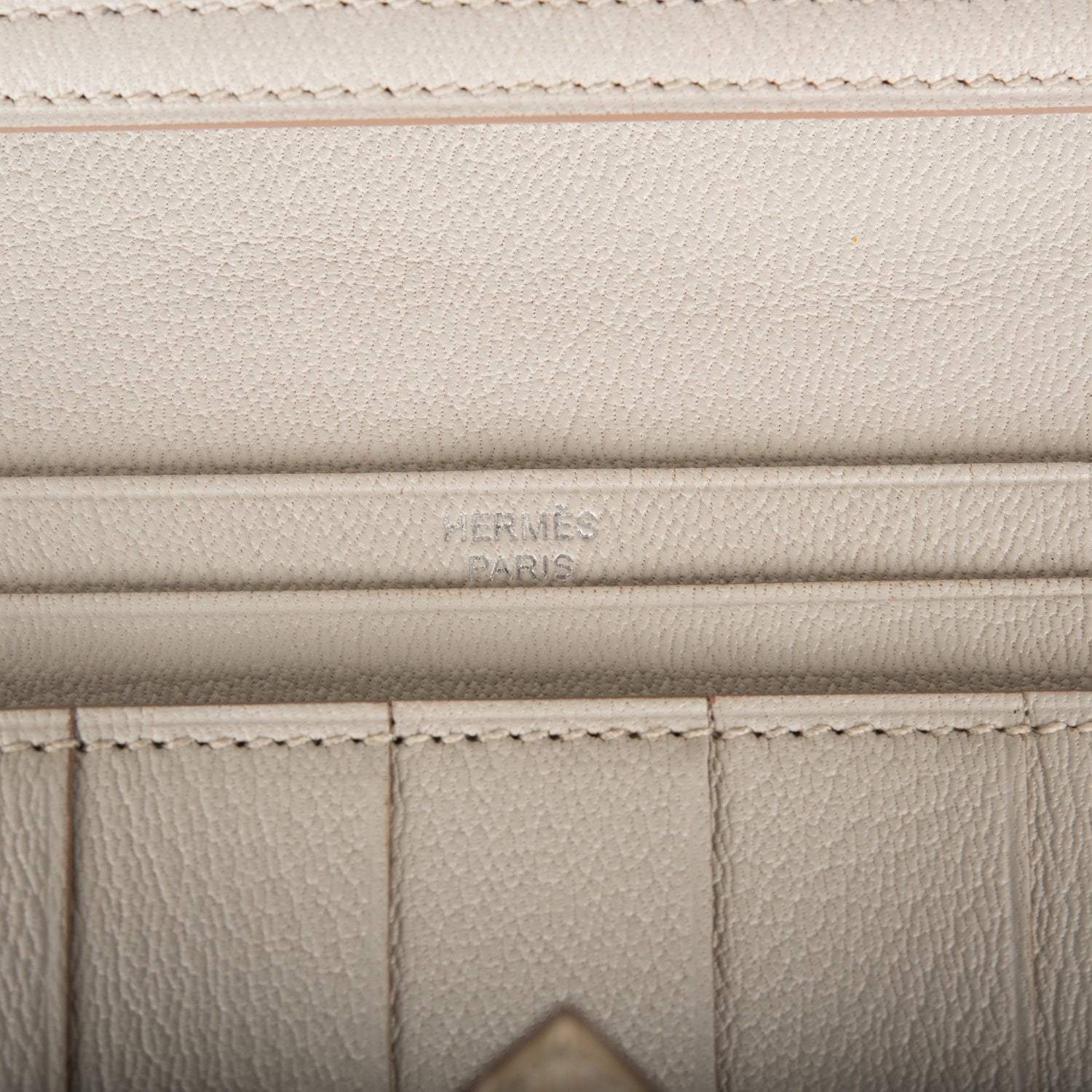 Hermes Beton Matte Alligator Bearn Wallet Palladium Hardware