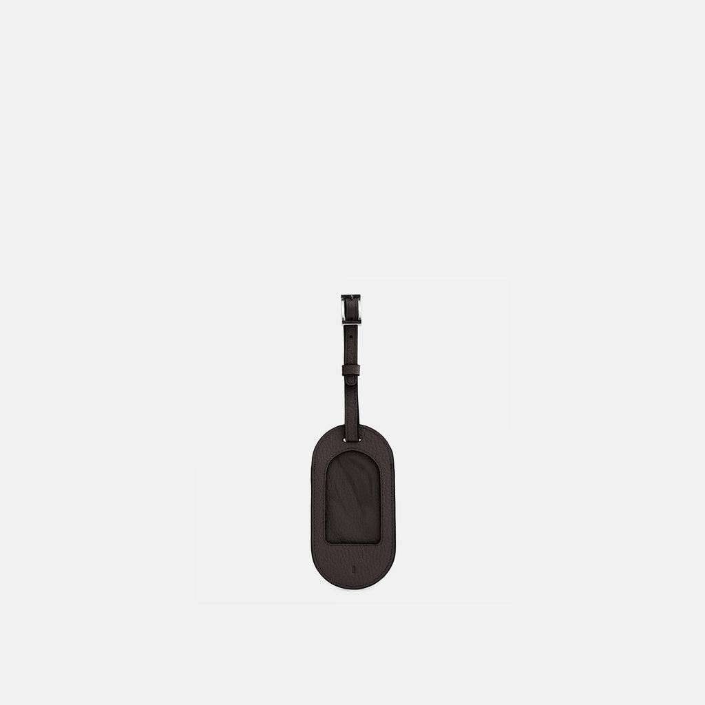 HARLOW LUGGAGE TAG PEBBLE DARK BROWN