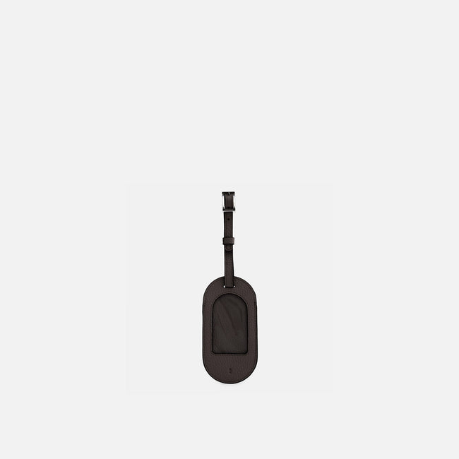 HARLOW LUGGAGE TAG PEBBLE DARK BROWN Hover Image