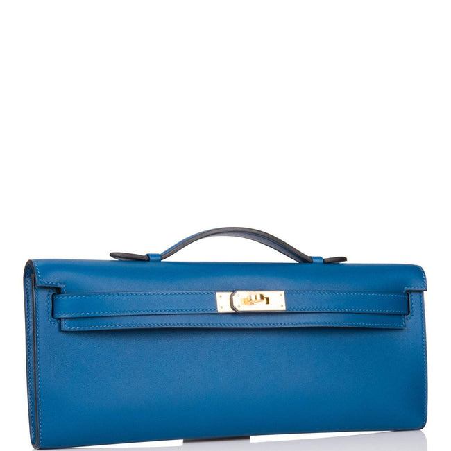 Hermes Deep Blue Swift Kelly Cut Gold Hardware Main Image