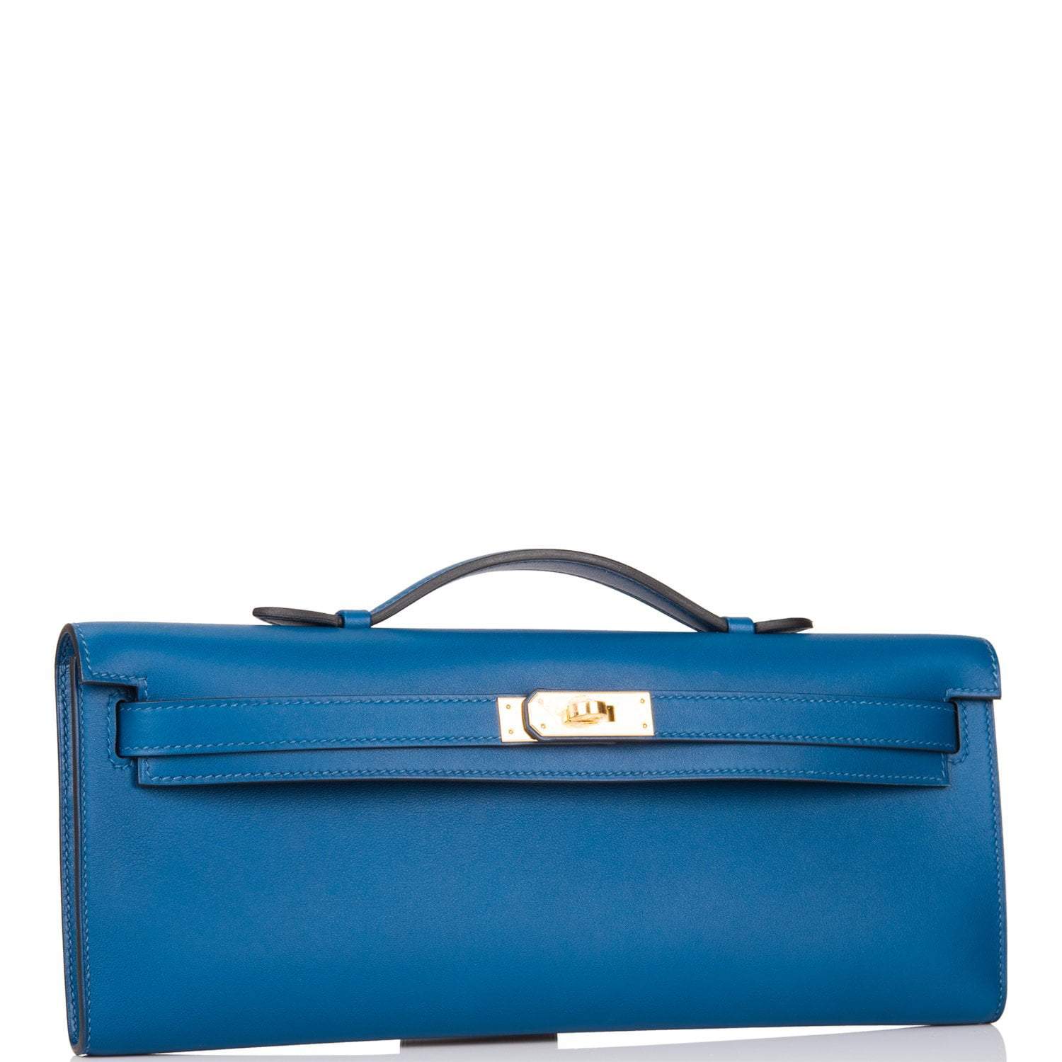 Hermes Deep Blue Swift Kelly Cut Gold Hardware