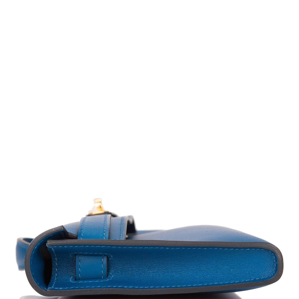 Hermes Deep Blue Swift Kelly Cut Gold Hardware