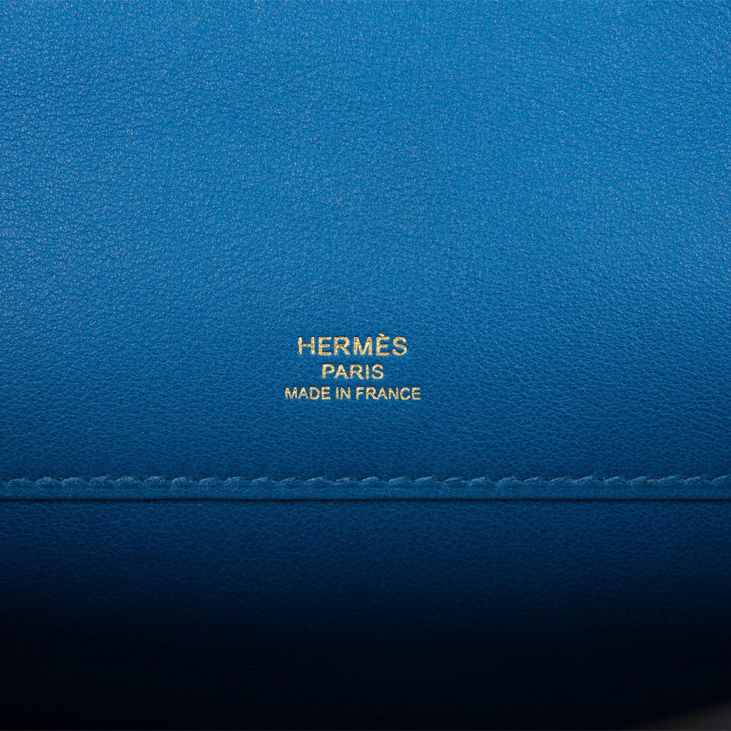 Hermes Deep Blue Swift Kelly Cut Gold Hardware