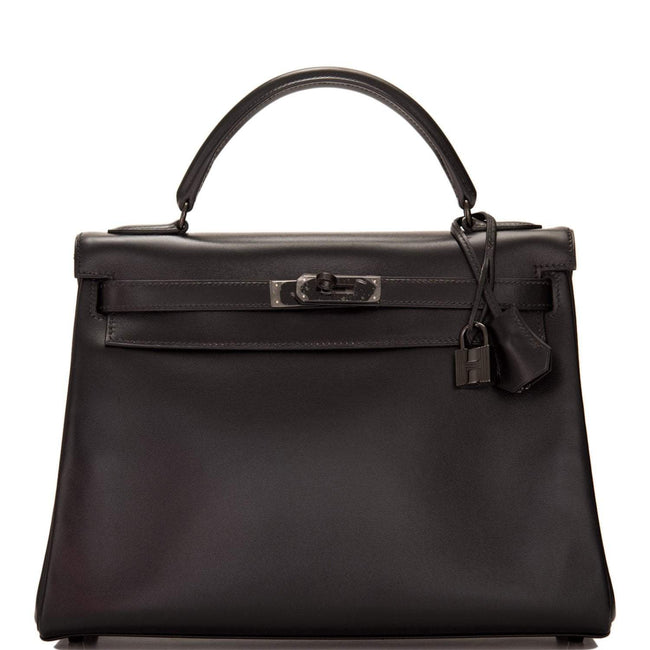 Hermes SO Black Box Retourne Kelly 32cm Black Hardware Hover Image