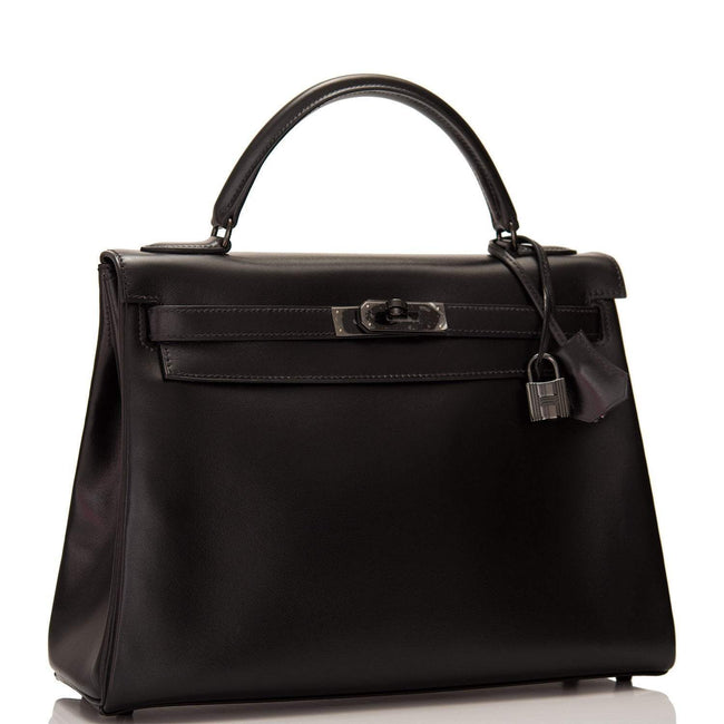 Hermes SO Black Box Retourne Kelly 32cm Black Hardware Main Image
