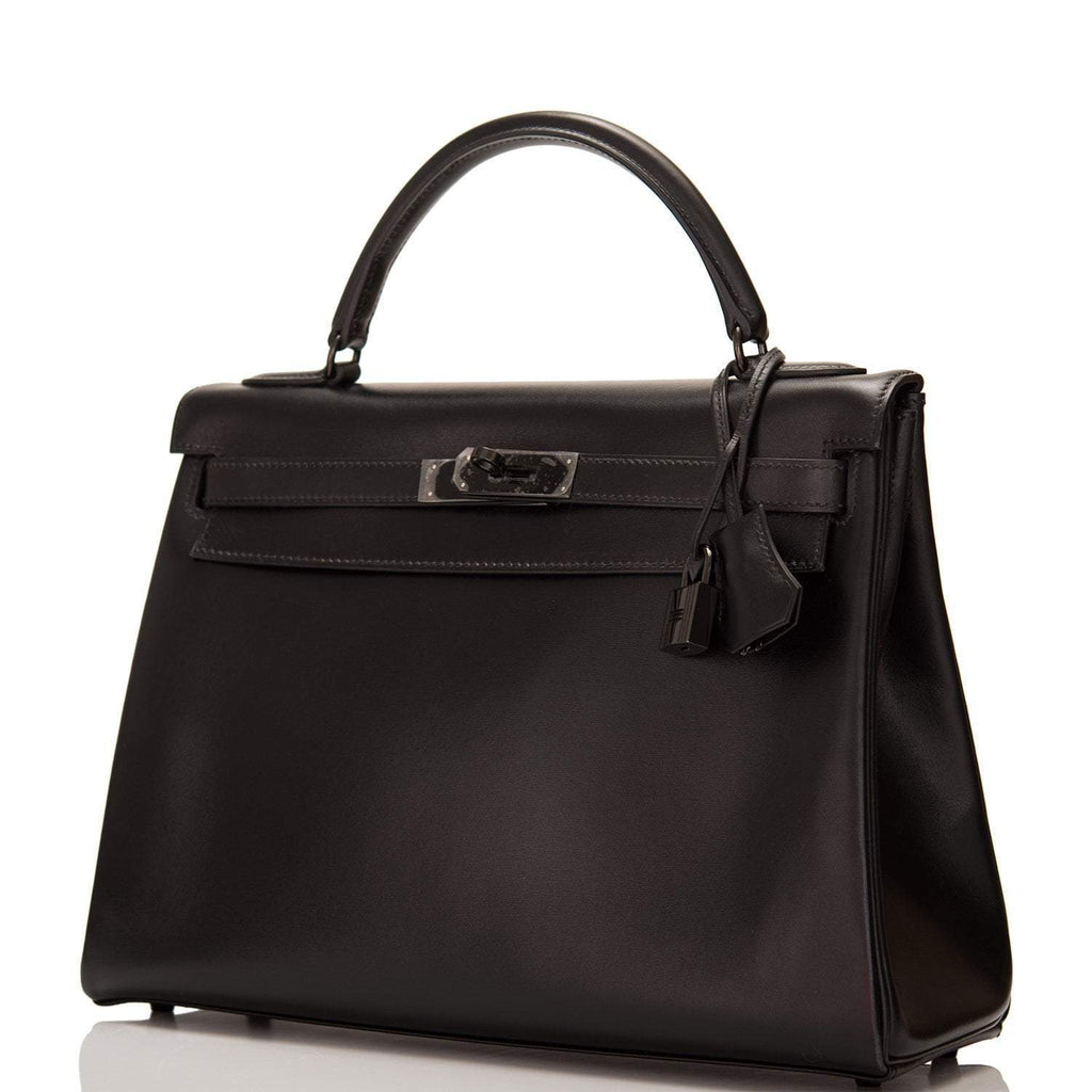 Hermes SO Black Box Retourne Kelly 32cm Black Hardware