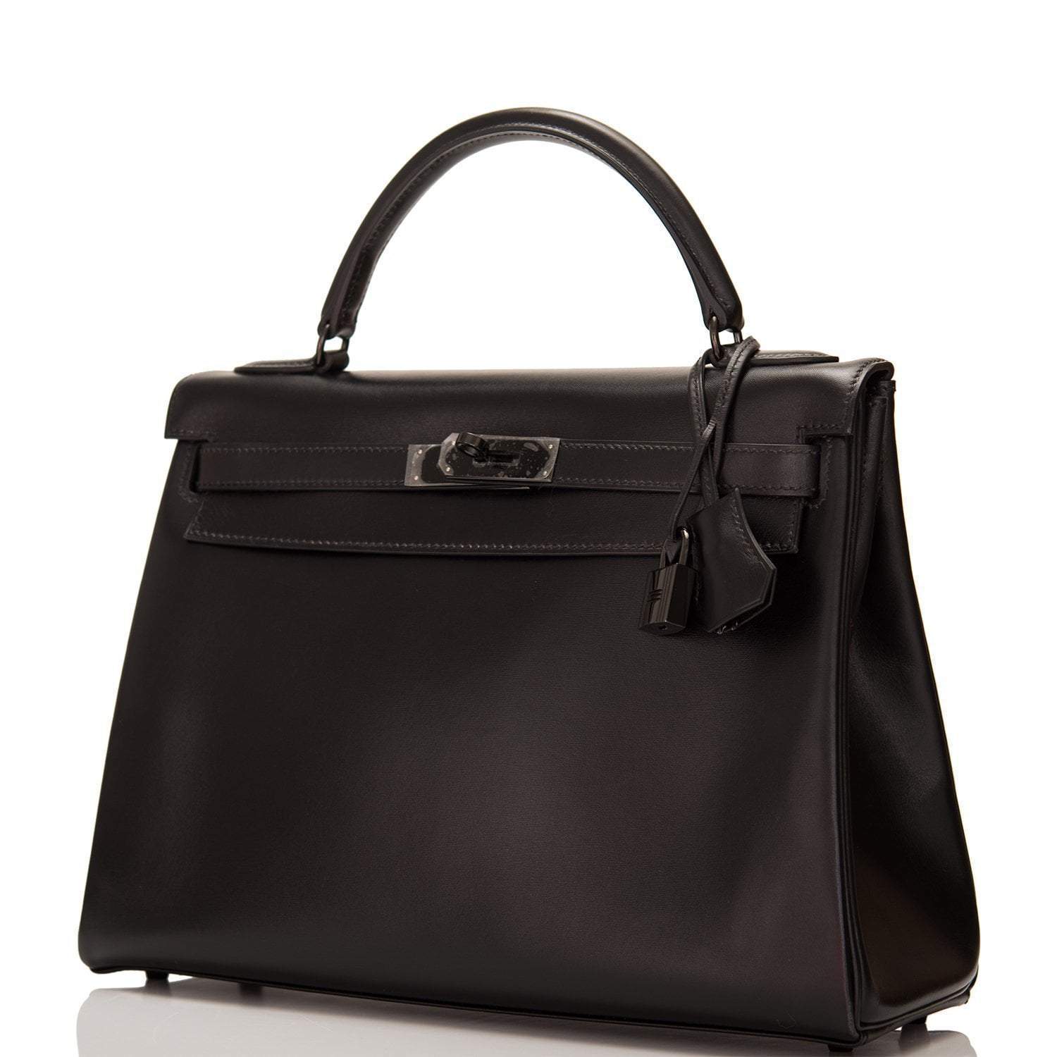 Hermes SO Black Box Retourne Kelly 32cm Black Hardware