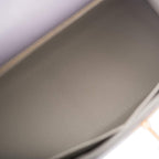 Hermes Kelly 28cm Bi-Color Gris Agate and Gris Perle Ostrich Sellier  Brushed Gold Hardware