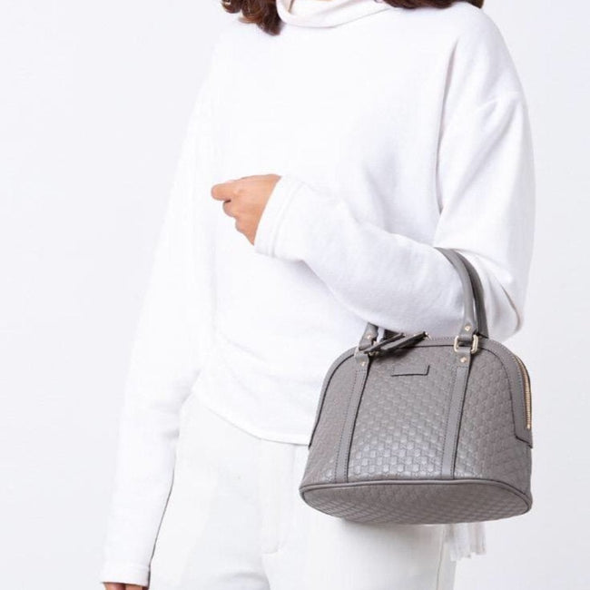 Gg Debossed Handbag In Grey Main Image