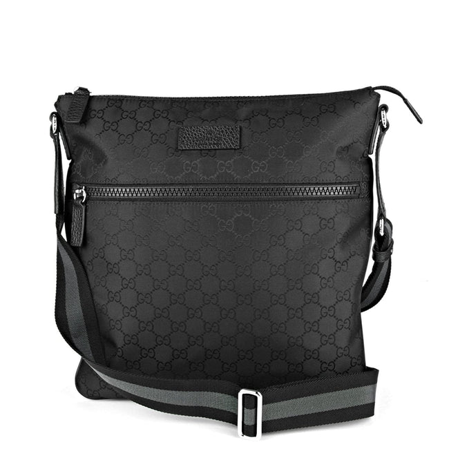 Nylon Large Gg Canvas Messenger Bag Black Hover Image