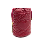 Matelasse Mini GG Marmont 2.0 Bucket Bag Red