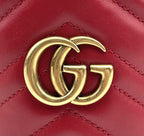 Matelasse Mini GG Marmont 2.0 Bucket Bag Red