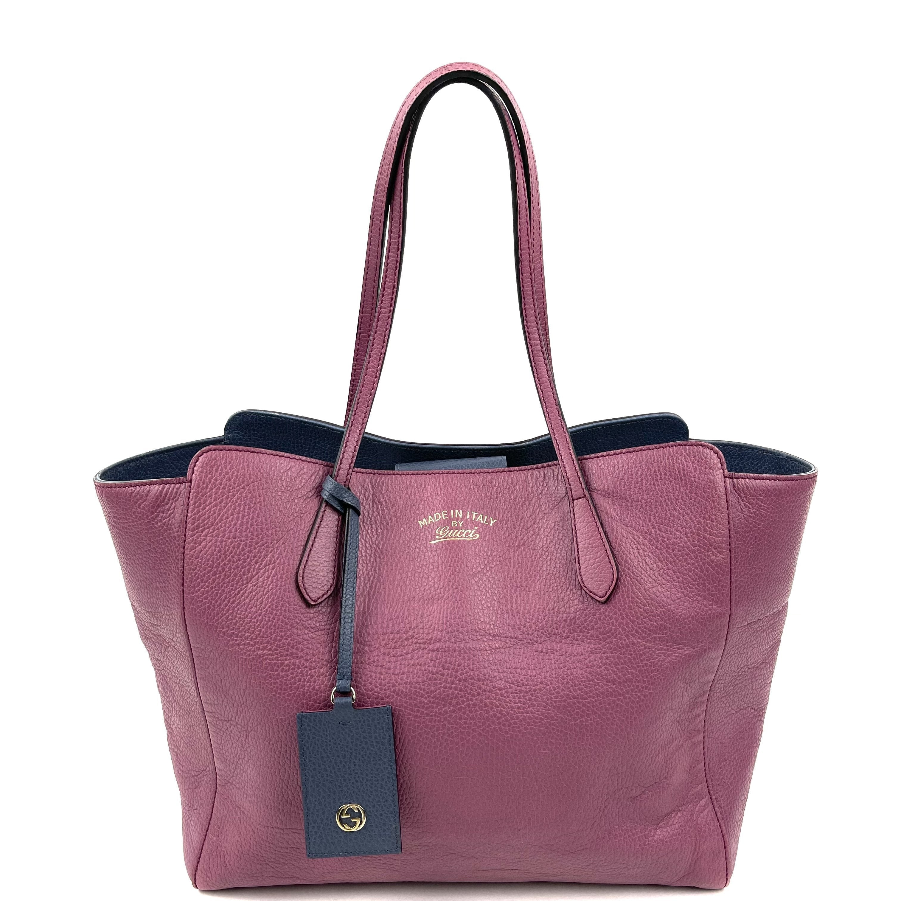 Purple Leather Swing Tote