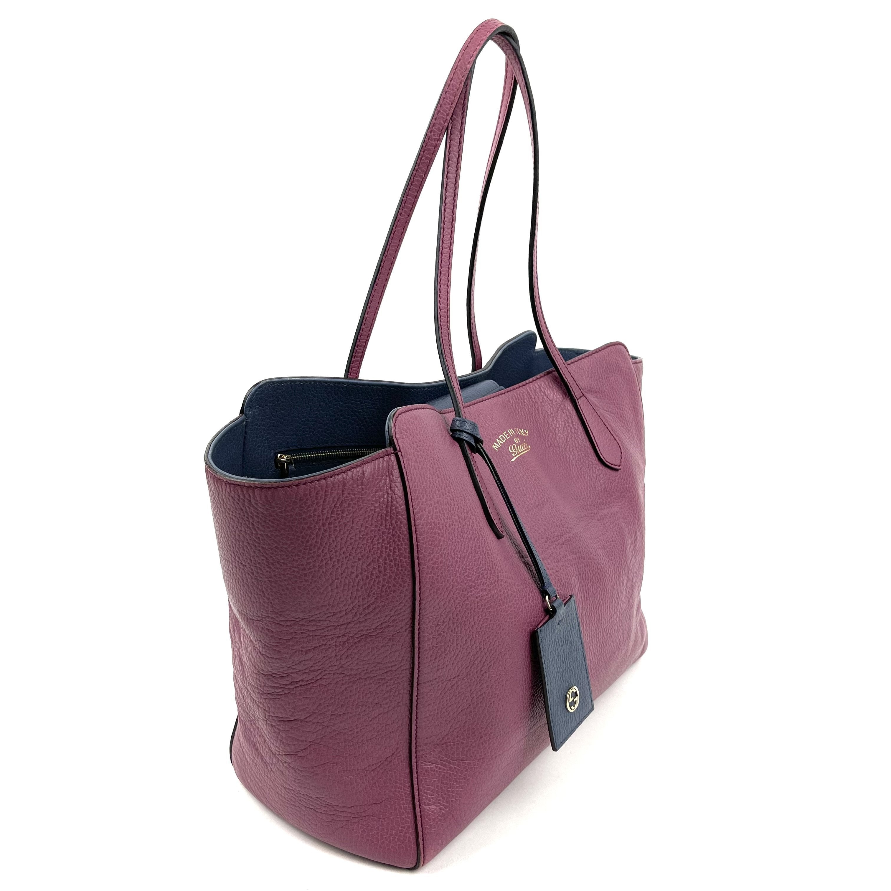 Purple Leather Swing Tote