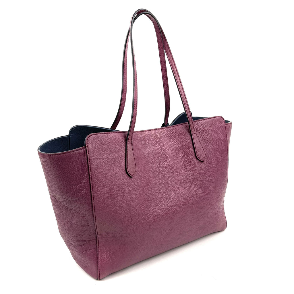Purple Leather Swing Tote