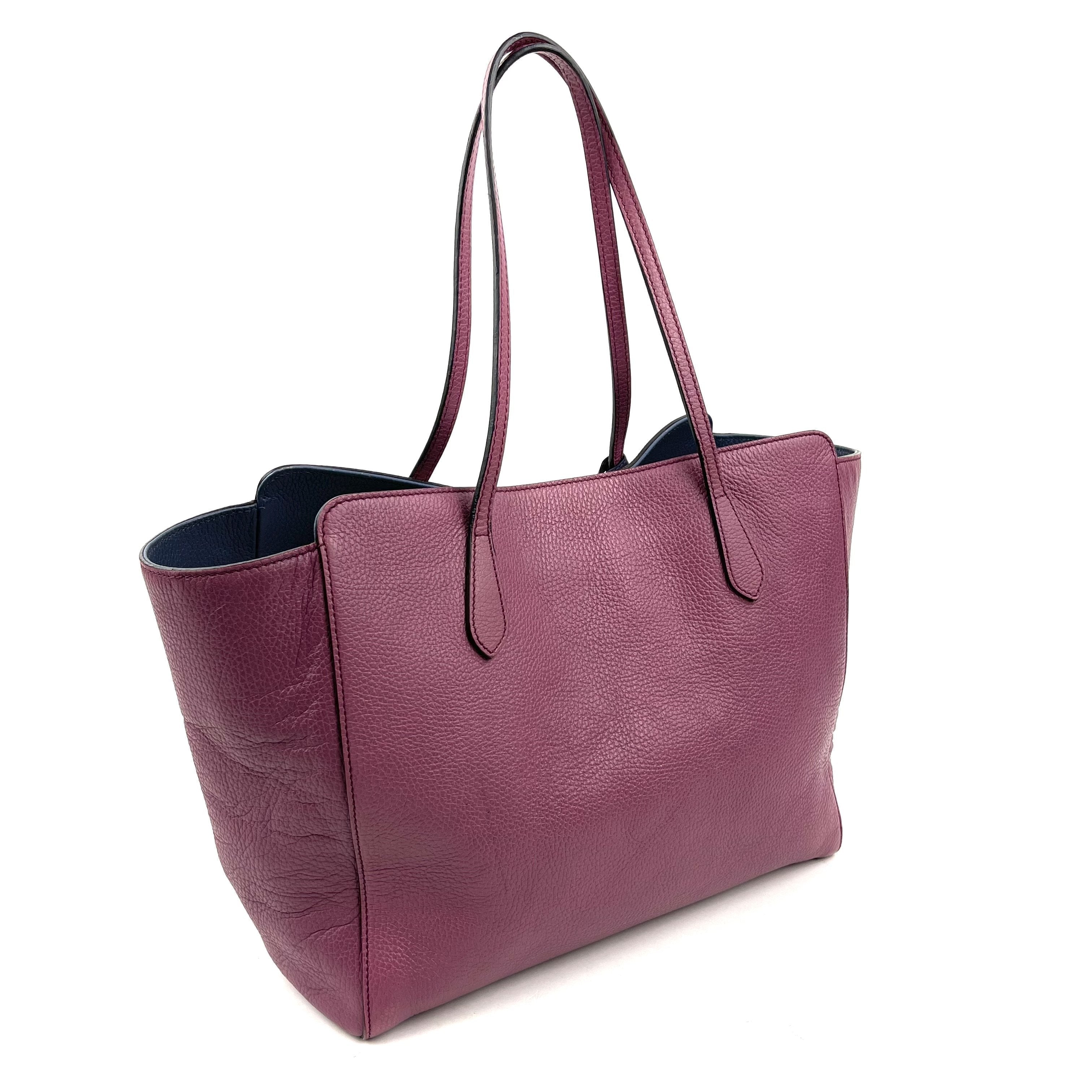 Purple Leather Swing Tote