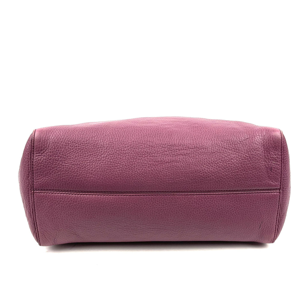 Purple Leather Swing Tote