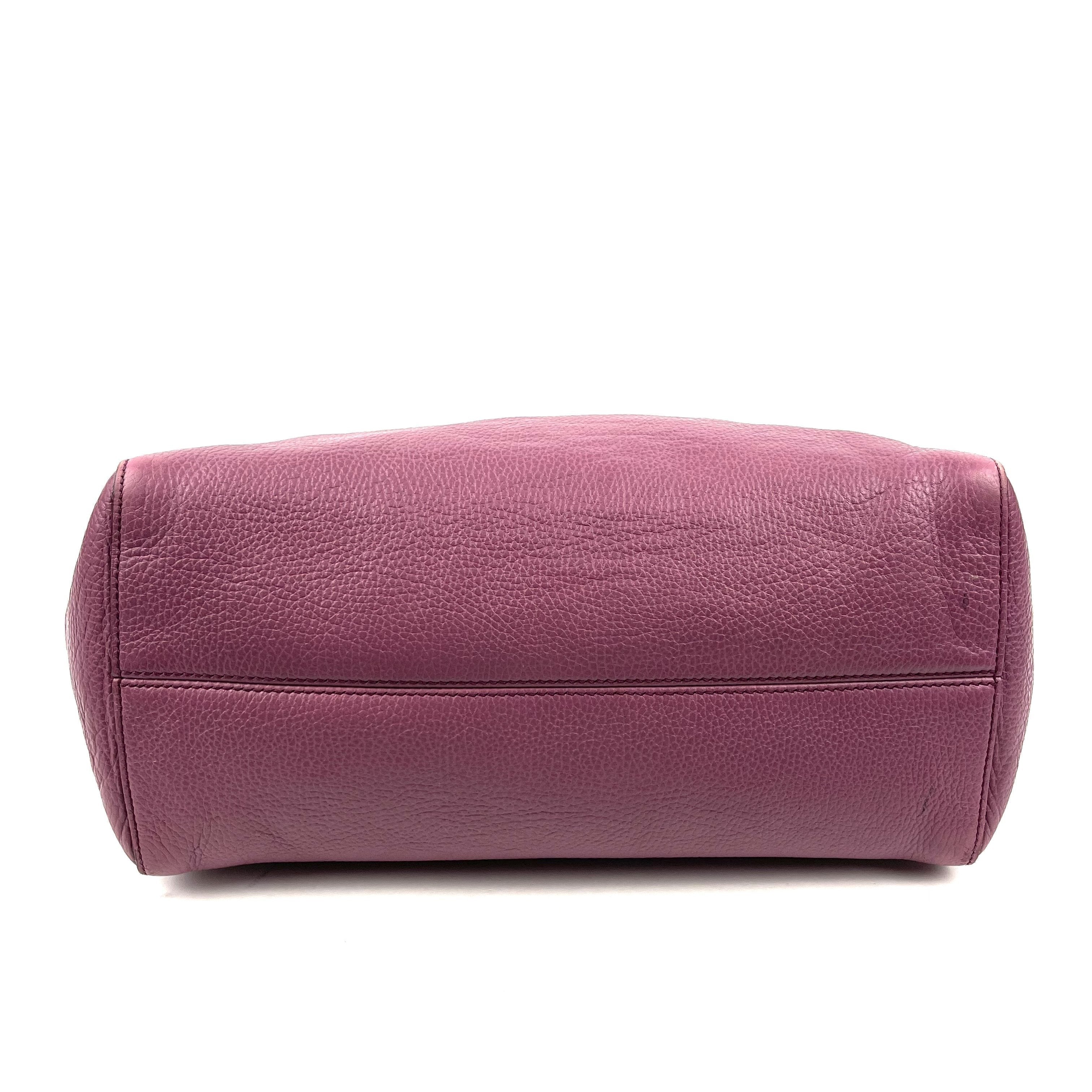 Purple Leather Swing Tote