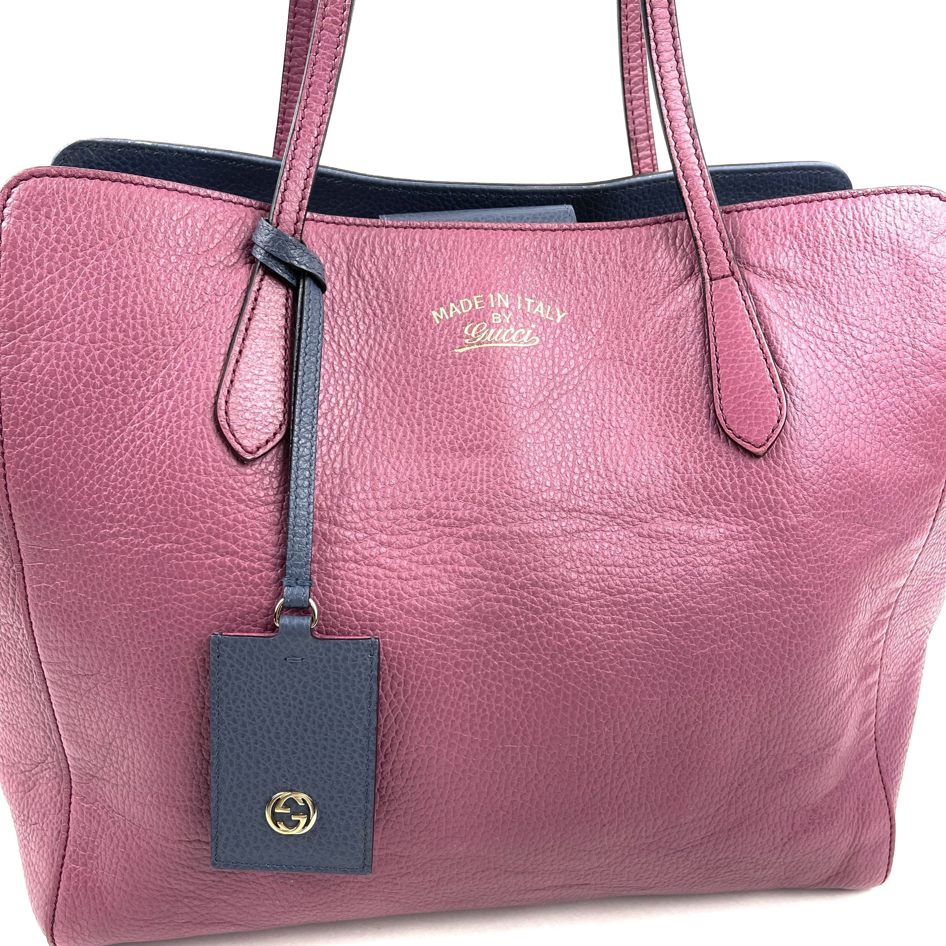 Purple Leather Swing Tote