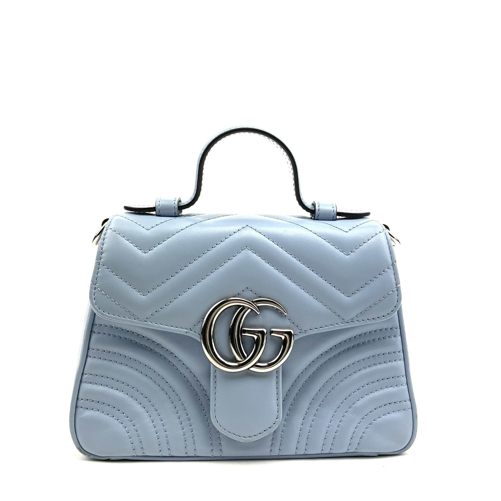 GG Marmont Mini Top Handle Bag Blue