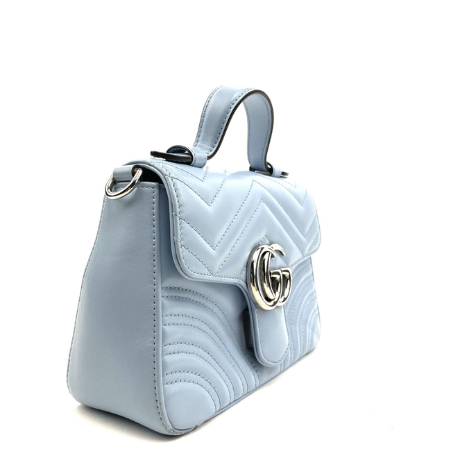 GG Marmont Mini Top Handle Bag Blue Main Image