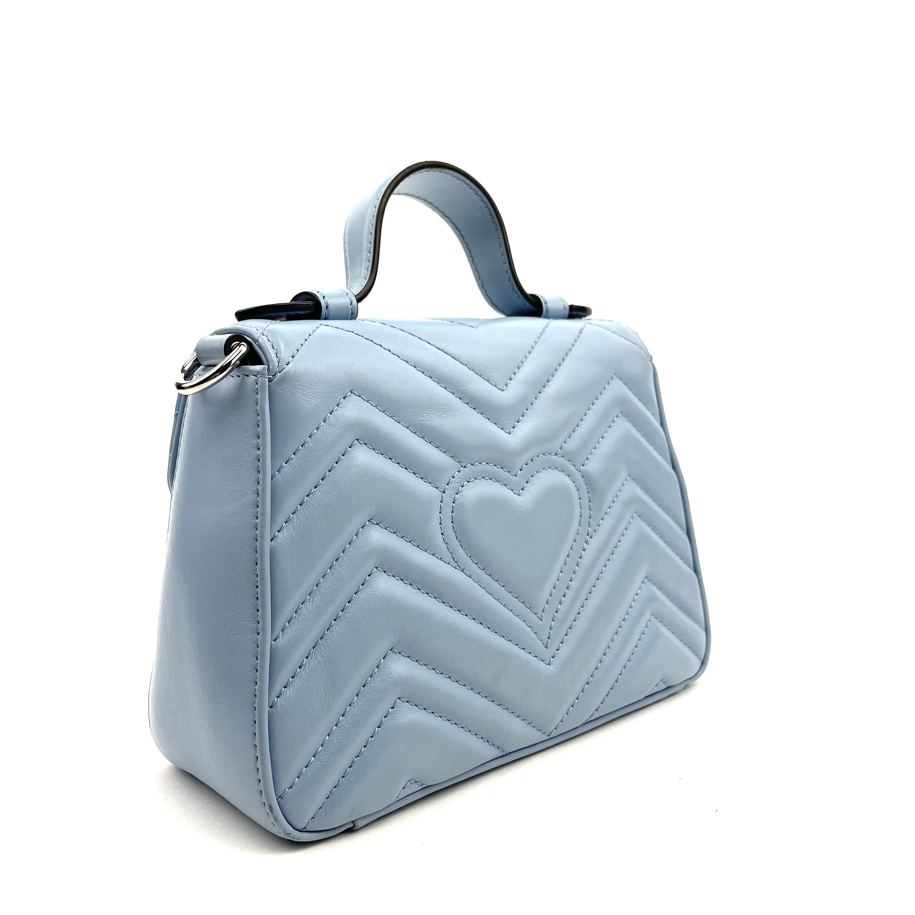 GG Marmont Mini Top Handle Bag Blue