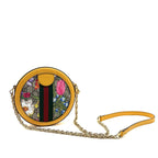 Yellow Ophidia GG Flora Mini Round Shoulder Bag