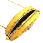 Yellow Ophidia GG Flora Mini Round Shoulder Bag