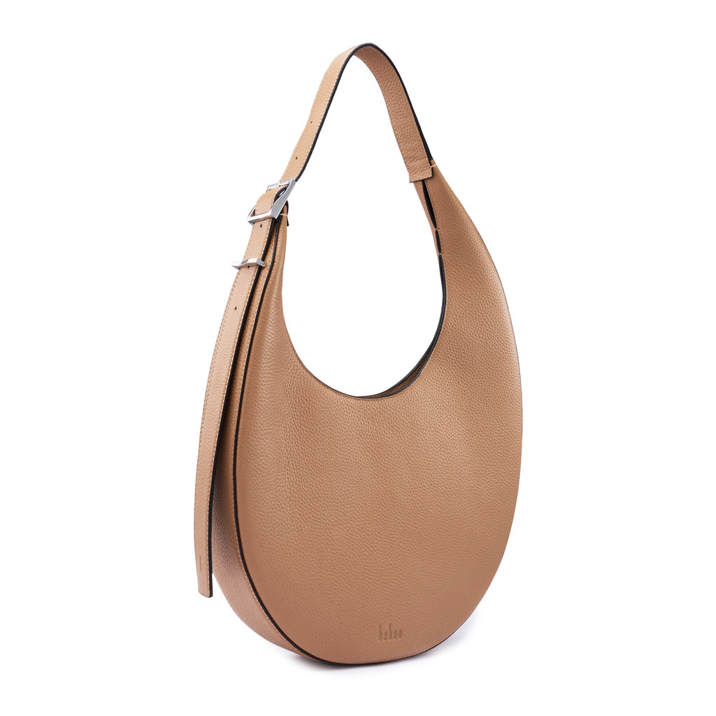 INA CRESCENT BAG LARGE PEBBLE ALMOND