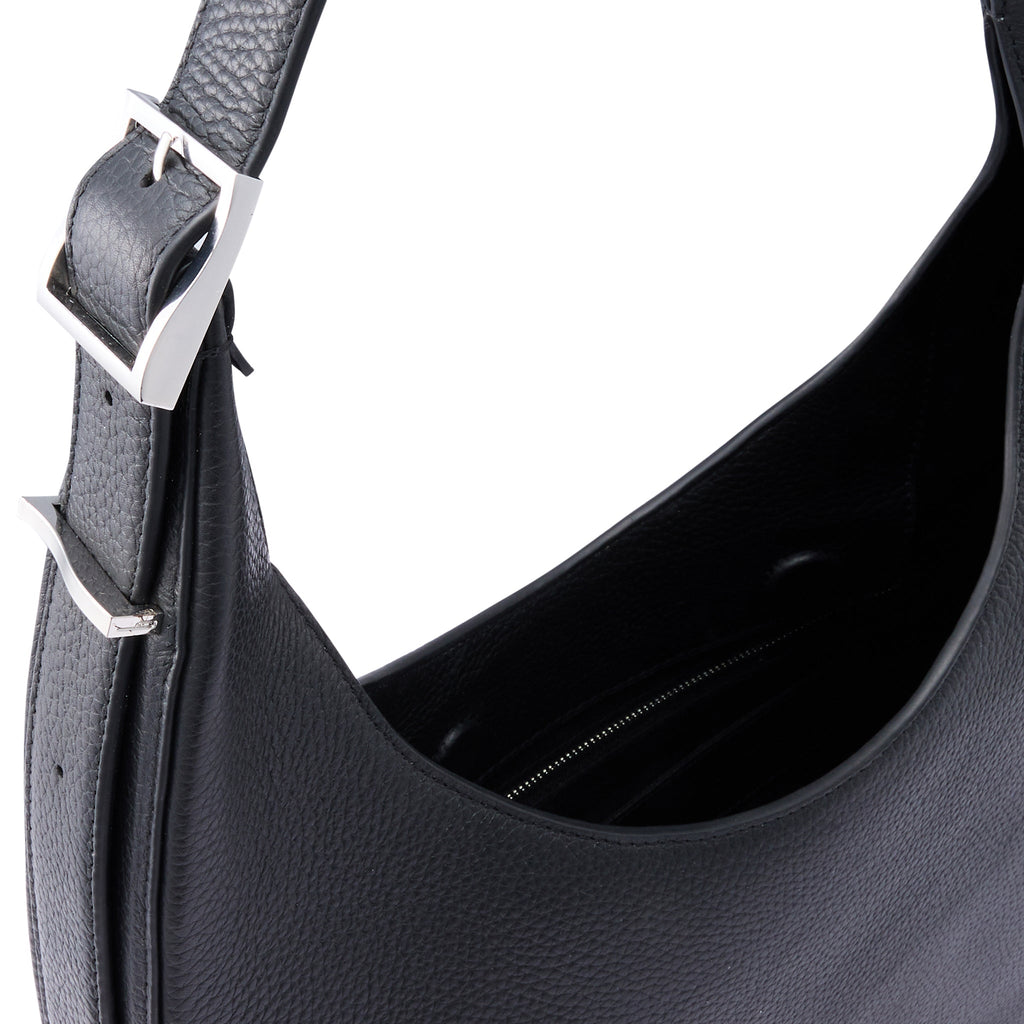 INA CRESCENT BAG MEDIUM PEBBLE BLACK