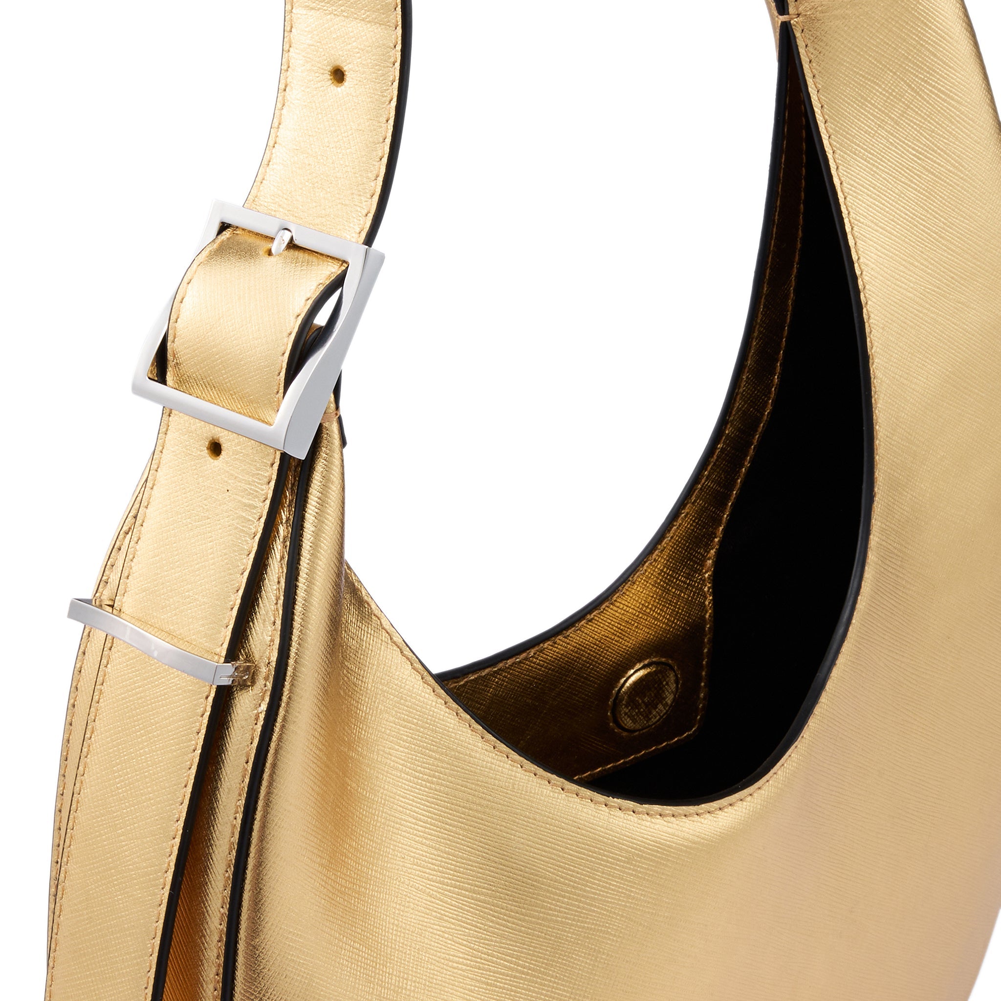 INA CRESCENT BAG MEDIUM METALLIC GOLD