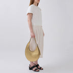 INA CRESCENT BAG MEDIUM METALLIC GOLD