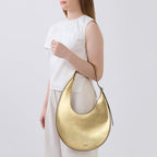 INA CRESCENT BAG MEDIUM METALLIC GOLD
